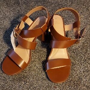 Time and Tru Brown Strappy Sandals